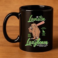 Lewiston Lazybones Minor League Retro Baseball Team 11oz C Handle Ceramic Mug