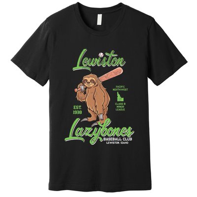 Lewiston Lazybones Minor League Retro Baseball Team Premium T-Shirt