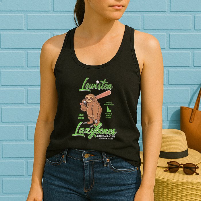 Lewiston Lazybones Minor League Retro Baseball Team Womens Tank Top