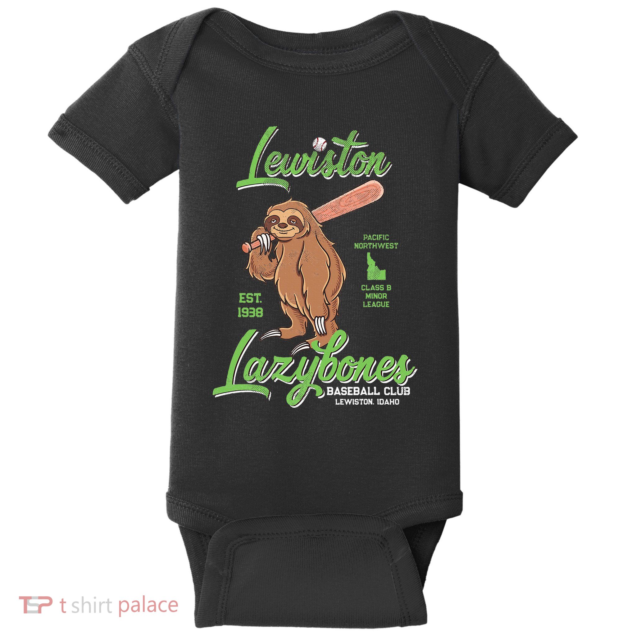 Lewiston Lazybones Minor League Retro Baseball Team Baby Bodysuit