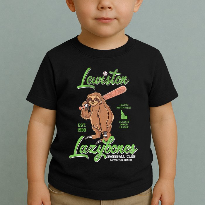 Lewiston Lazybones Minor League Retro Baseball Team Toddler T-Shirt