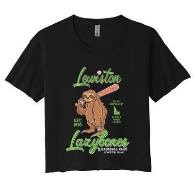 Lewiston Lazybones Minor League Retro Baseball Team Crop Top