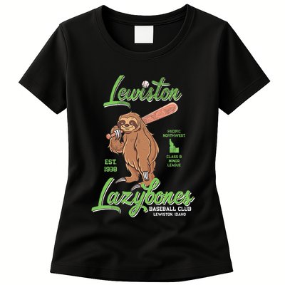 Lewiston Lazybones Minor League Retro Baseball Team Womens T-Shirt
