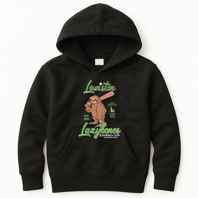Lewiston Lazybones Minor League Retro Baseball Team Kids Hoodie