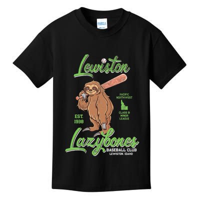 Lewiston Lazybones Minor League Retro Baseball Team Kids T-Shirt