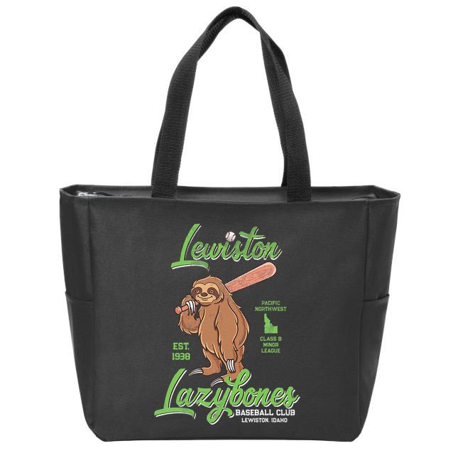 Lewiston Lazybones Minor League Retro Baseball Team Zip Tote Bag
