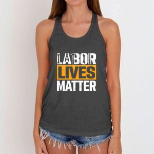 Labor Lives Matter Gift Labor Day Women's Knotted Racerback Tank