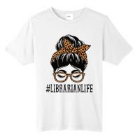 Librarian Leopard Messy Bun  Back To School Tall Fusion ChromaSoft Performance T-Shirt