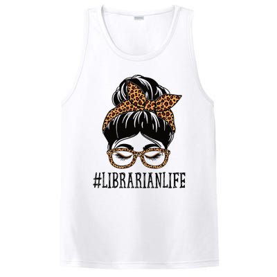 Librarian Leopard Messy Bun  Back To School PosiCharge Competitor Tank