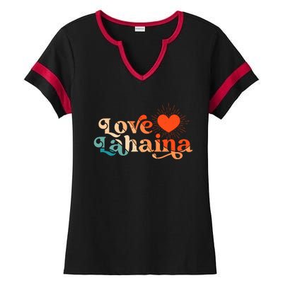 Love Lahaina Maui Hawaii Vintage Style Ladies Halftime Notch Neck Tee