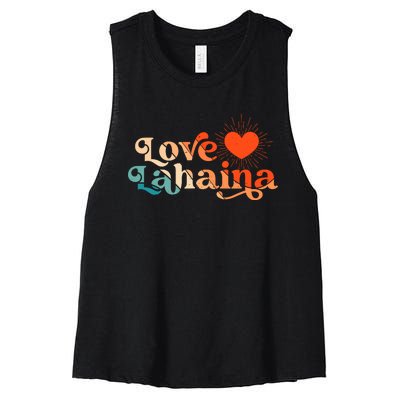 Love Lahaina Maui Hawaii Vintage Style Women's Racerback Cropped Tank