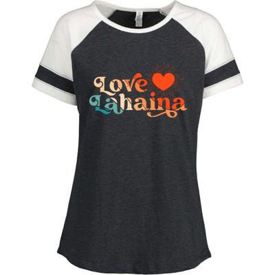 Love Lahaina Maui Hawaii Vintage Style Enza Ladies Jersey Colorblock Tee