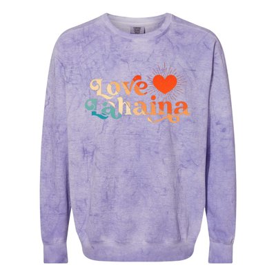 Love Lahaina Maui Hawaii Vintage Style Colorblast Crewneck Sweatshirt