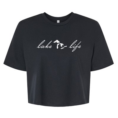 Lake Life Michigan Great Lakes Bella+Canvas Jersey Crop Tee