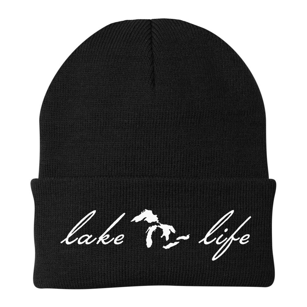 Lake Life Michigan Great Lakes Beanie
