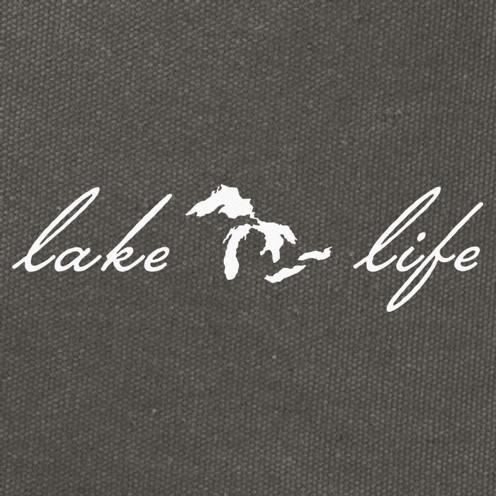 Lake Life Michigan Great Lakes Cotton Canvas Backpack