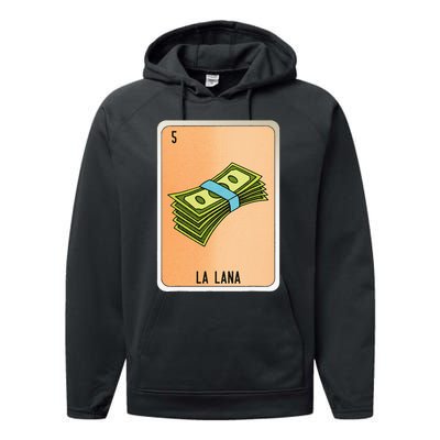 La Lana Mexican Slang Chicano Bingo Cards Performance Fleece Hoodie