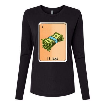 La Lana Mexican Slang Chicano Bingo Cards Womens Cotton Relaxed Long Sleeve T-Shirt