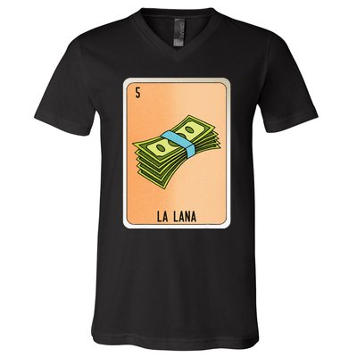 La Lana Mexican Slang Chicano Bingo Cards V-Neck T-Shirt