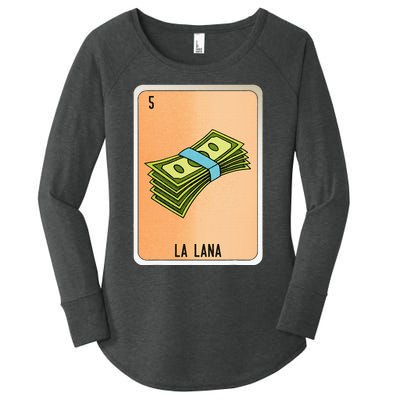 La Lana Mexican Slang Chicano Bingo Cards Women's Perfect Tri Tunic Long Sleeve Shirt