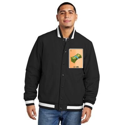 La Lana Mexican Slang Chicano Bingo Cards Insulated Varsity Jacket