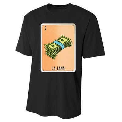 La Lana Mexican Slang Chicano Bingo Cards Performance Sprint T-Shirt