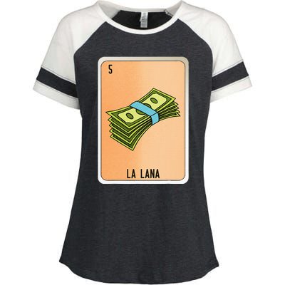 La Lana Mexican Slang Chicano Bingo Cards Enza Ladies Jersey Colorblock Tee