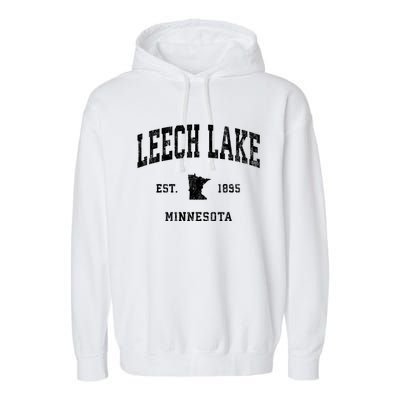 Leech Lake Minnesota Mn Vintage Athletic Sports Garment-Dyed Fleece Hoodie