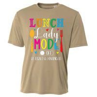 Lunch Lady Mode Off Loving It Retired Retirement Lunch Room Cooling Performance Crew T-Shirt