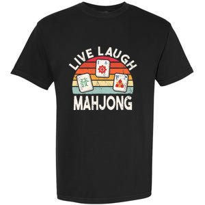 Live Laugh Mahjong Retro Mahjongg Chinese Garment-Dyed Heavyweight T-Shirt