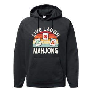 Live Laugh Mahjong Retro Mahjongg Chinese Performance Fleece Hoodie