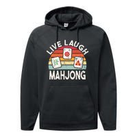 Live Laugh Mahjong Retro Mahjongg Chinese Performance Fleece Hoodie