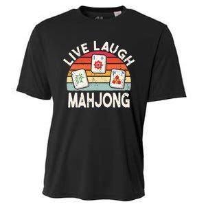 Live Laugh Mahjong Retro Mahjongg Chinese Cooling Performance Crew T-Shirt