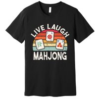 Live Laugh Mahjong Retro Mahjongg Chinese Premium T-Shirt