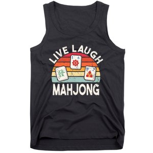 Live Laugh Mahjong Retro Mahjongg Chinese Tank Top