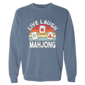 Live Laugh Mahjong Retro Mahjongg Chinese Garment-Dyed Sweatshirt