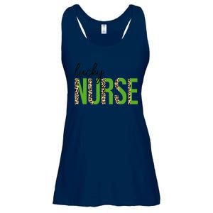 Leopard Lucky Nurse Saint Patrick's Day Clover Nurse Lover Ladies Essential Flowy Tank