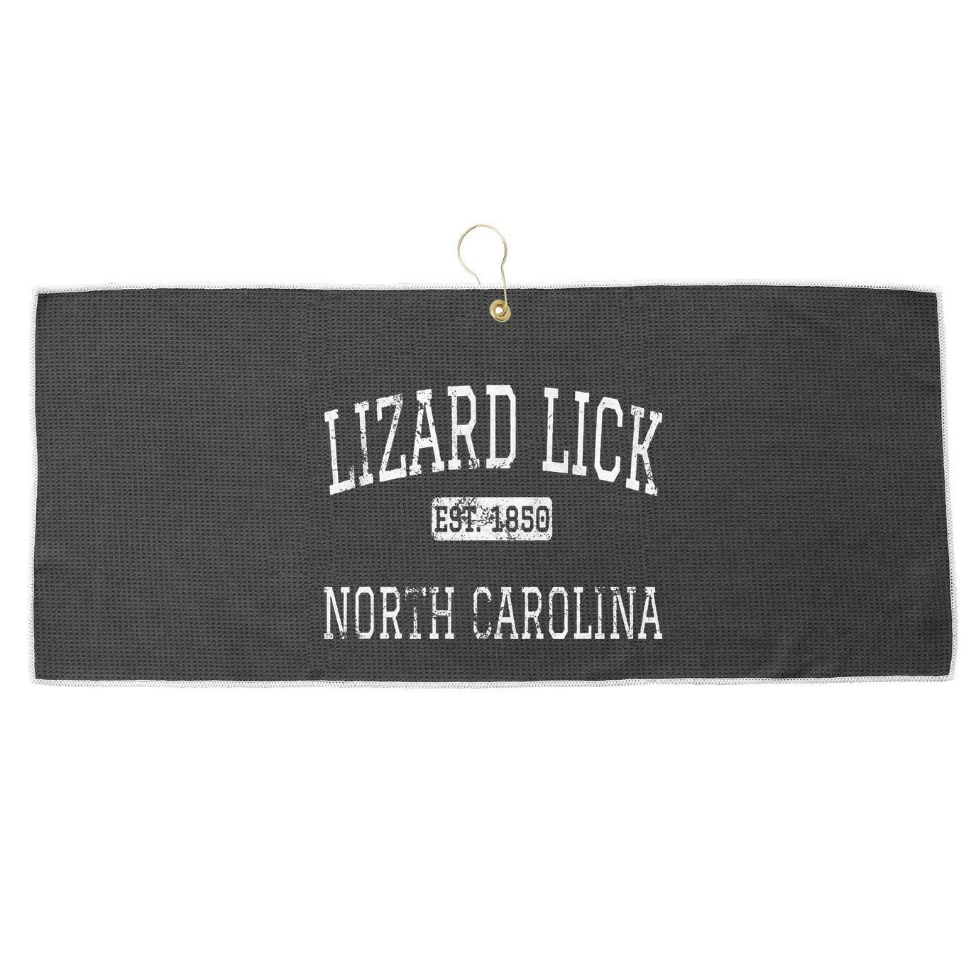 Lizard Lick North Carolina Nc Vintage Large Microfiber Waffle Golf Towel
