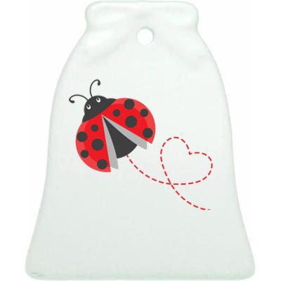 Ladybeetle Ladybugs Nature Lover Insect Fans Entomophile Ceramic Bell Ornament