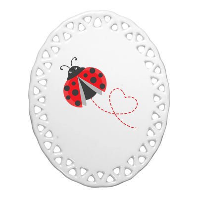 Ladybeetle Ladybugs Nature Lover Insect Fans Entomophile Ceramic Oval Ornament