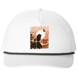 Lion Landscape Nature Mountain Snapback Five-Panel Rope Hat