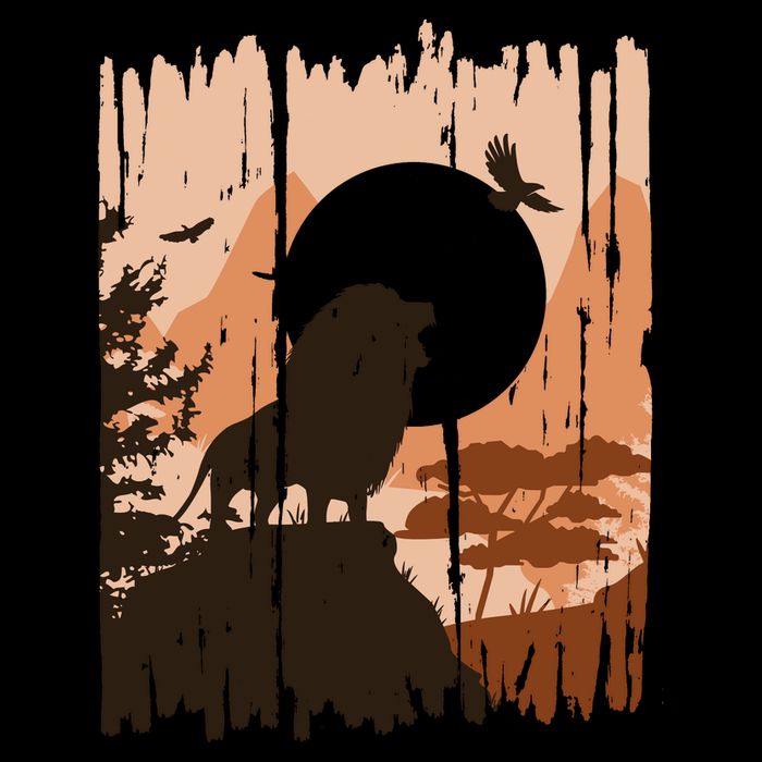 Lion Landscape Nature Mountain 16 in Basic Backpack