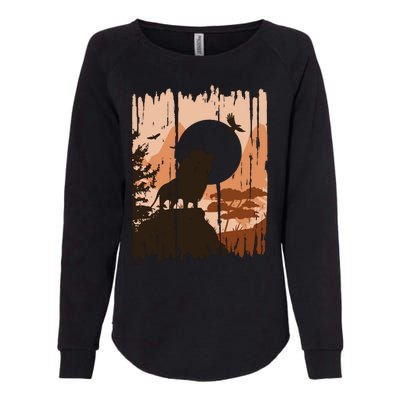 Lion Landscape Nature Mountain Womens California Wash Sweatshirt