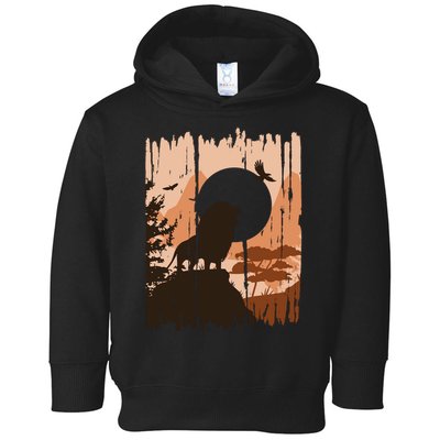 Lion Landscape Nature Mountain Toddler Hoodie
