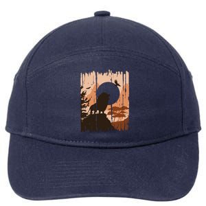 Lion Landscape Nature Mountain 7-Panel Snapback Hat