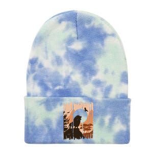 Lion Landscape Nature Mountain Tie Dye 12in Knit Beanie