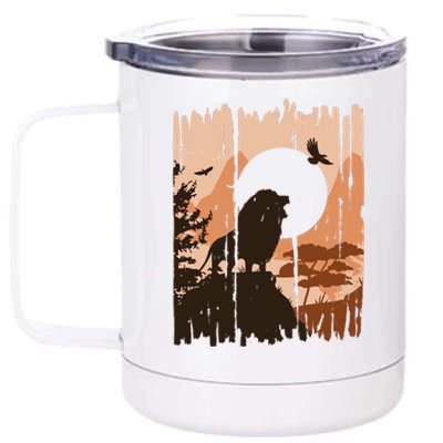 Lion Landscape Nature Mountain 12 oz Stainless Steel Tumbler Cup