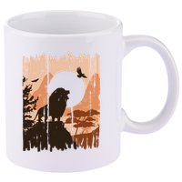 Lion Landscape Nature Mountain 11oz C Handle Ceramic Mug