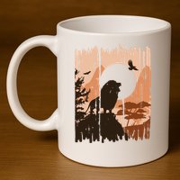 Lion Landscape Nature Mountain 11oz C Handle Ceramic Mug