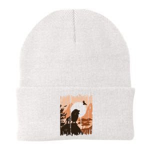 Lion Landscape Nature Mountain Knit Cap Winter Beanie